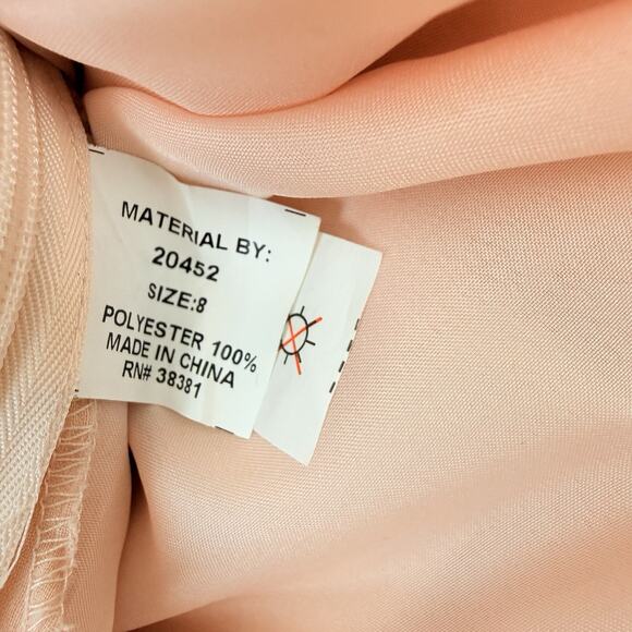 Angelina Faccenda Bridesmaids Gown Size 8 Blush Pink One Shoulder Chiffon Prom - Picture 11 of 16